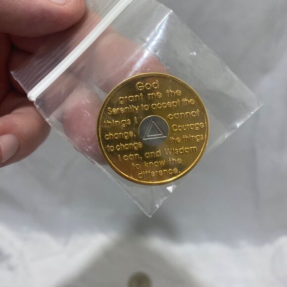 Set Of Two NA Sobriety Coins One 24 Year Is New And One 1 Year Is Older - Picture 5 of 7